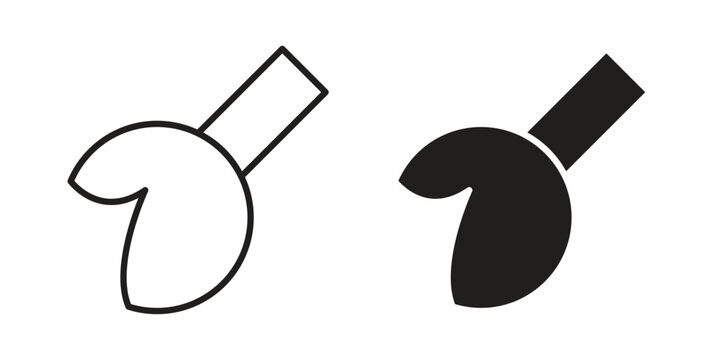 Fortune cookie icon for mobile application, button and website design.