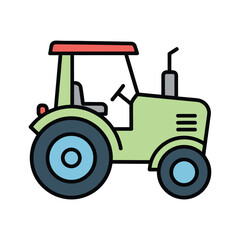 Obraz premium Minimal illustration of a farm tractor, representing agriculture, farming equipment, and rural transport.