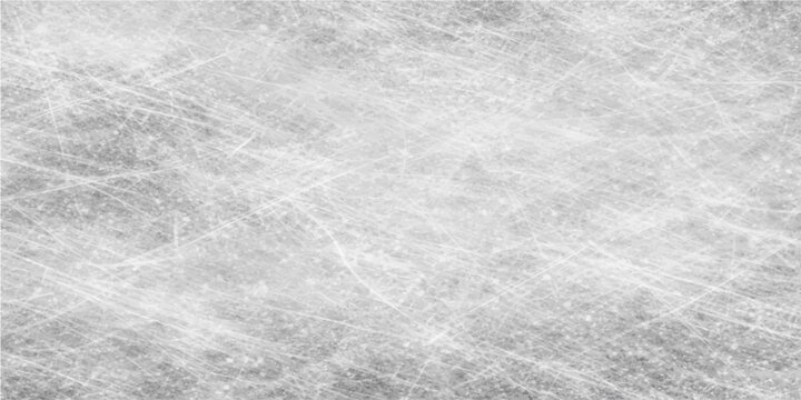 Ice rink surface showing intricate scratch marks created by the blades of skates, textures. 