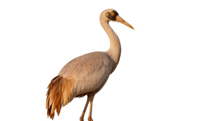 Obraz premium Isolated standing sandhill crane with a long neck and beak, majestic wild avian creature portrait