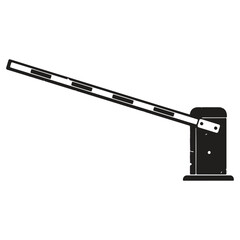 Fototapeta premium Simple black silhouette of barrier gate arm down on isolated background