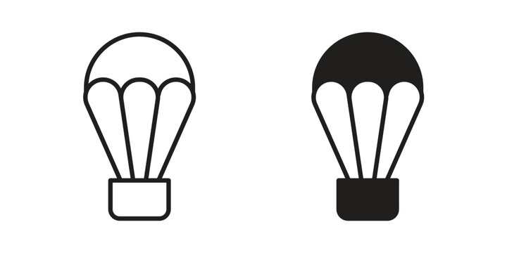 Parachute icon for mobile application, button and website design.