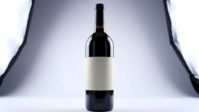 High-quality red wine bottle mockup with blank label for advertising, branding, and packaging design. Ideal for beverage industry, winery marketing campaigns, product launches, and digital promotions.