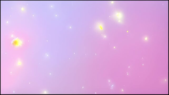 Cascading Golden Light Particles in Ethereal Purple-Pink Gradient