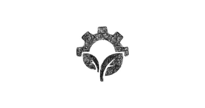 Sketch bioengineering icon animation - smooth progressive reveal