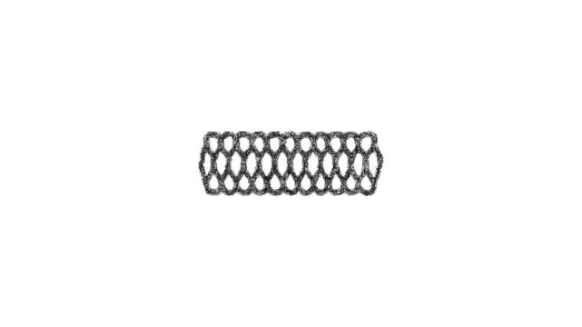 Sketch carbon nanotube icon animation - smooth progressive reveal