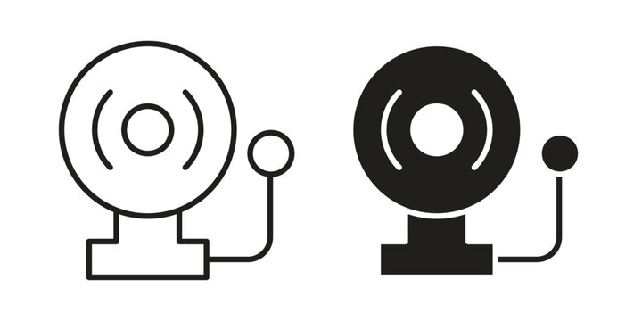 School bell icon for mobile application, button and website design.