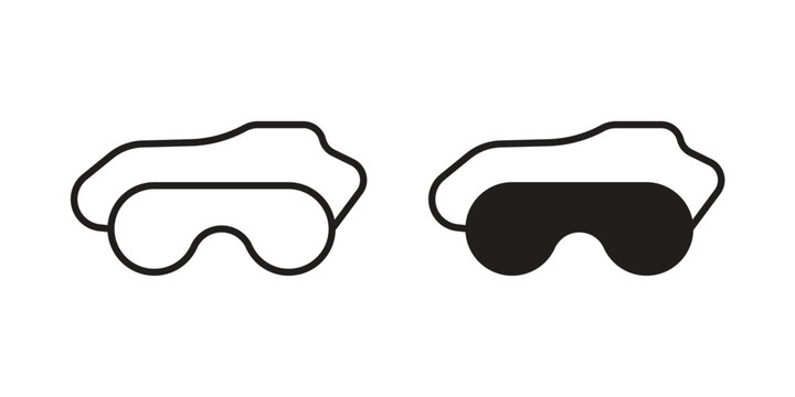 Sleeping mask icon for mobile application, button and website design.