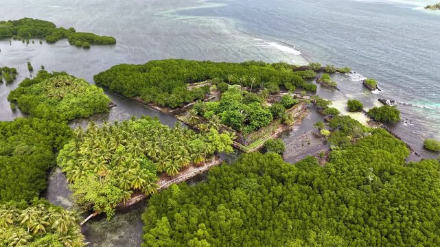 Micronesia Pohnpei Nan Madol Ancient Ruins Lost City Oceania Pacific Aerial Drone 4K