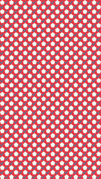 Seamless Pattern of White Pentagons on Red vector illustration