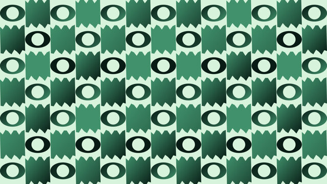 Geometric Pattern with Musical Whole Notes vector illustration