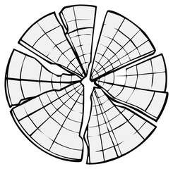 Obraz premium Abstract stylized illustration of a broken or fragmented circle, graphic design