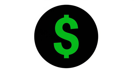 Obraz premium Vibrant Green Dollar Sign Icon on Black Oval