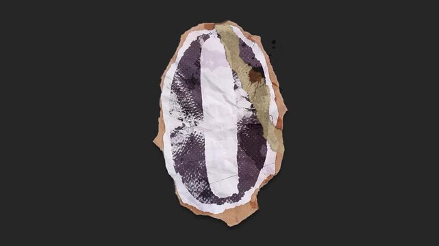 A drag and drop number character with alpha in a grunge torn creased up paper and card style that folds out in to place with worn aged effects and paper tears.
