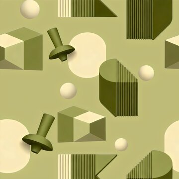 abstract geometric shapes in green tones