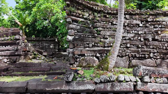Micronesia Pohnpei Nan Madol Ancient Ruins Lost City Oceania Pacific Aerial Drone 4K