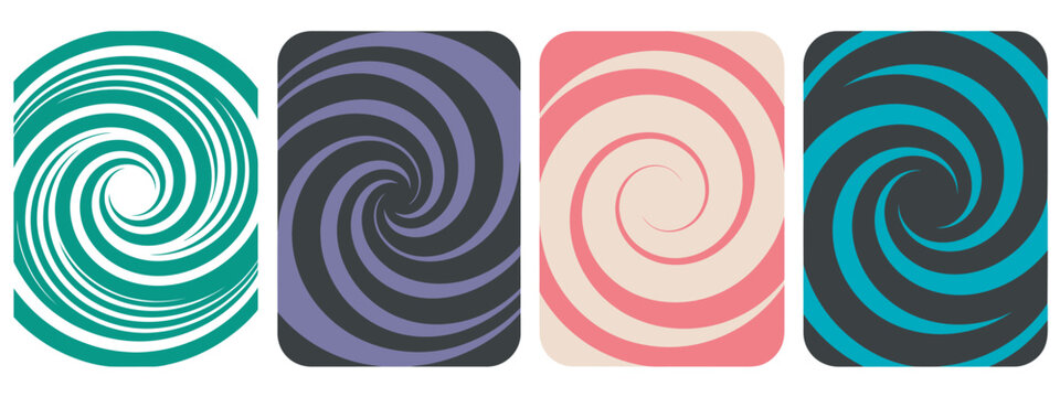 Swirl groovy psychedelic spiral pattern, vector twirl vortex background, abstract retro optical illusion texture, Halloween background graphic design