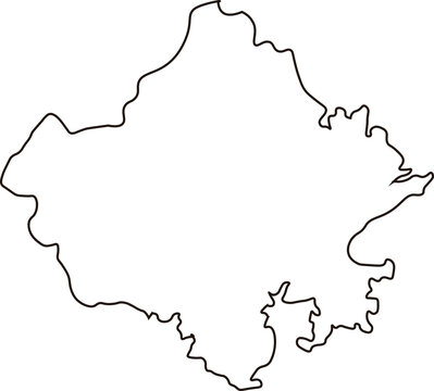 Black and white outline map of a land area with islands