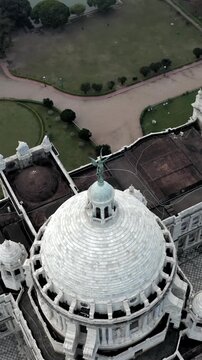 Vertical Aerial Shot of Victoria Memorial Kolkata India