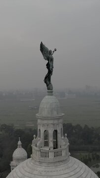 Vertical Aerial Shot of Victoria Memorial Kolkata India