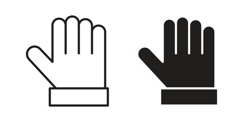 Obraz premium Hand icon set. outlined and solid flat clipart versions.