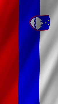 Vertical Slovenia Flag Animation: 4K Slovenian Pride National Symbol Graphic