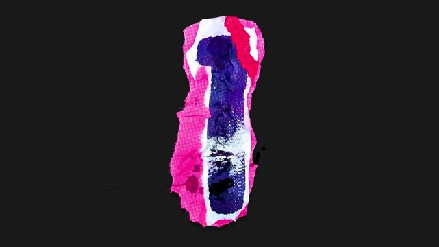 A drag and drop vibrant and brightly coloured number with alpha, in a torn creased up paper and card punk style that folds out in to place with worn aged effects and paper tears.
