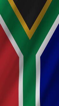 Vertical South Africa Flag Animation: 4K South African Pride Motion Graphic