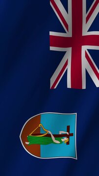 Vertical Montserrat Flag Animation: 4K Emerald Isle of the Caribbean Pride Graphic