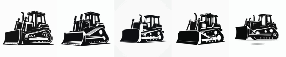 Vector silhouette of bulldozer © FirdianKrisna