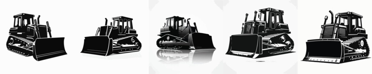 Vector silhouette of bulldozer © FirdianKrisna