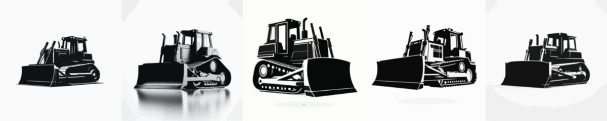 Vector silhouette of bulldozer © FirdianKrisna