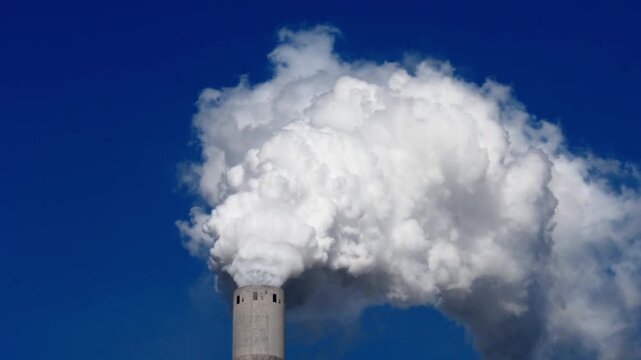 air pollution smoke in chimney factory industrial waste