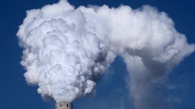 air pollution smoke in chimney factory industrial waste