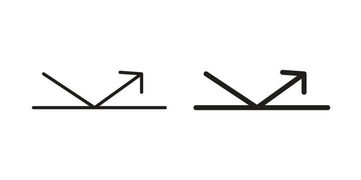 Reflect icon set. outlined and solid flat clipart versions.