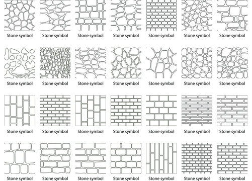Landscape Architecture CAD Texture Pack Stone Wall Brick and Hatch Pattern Set