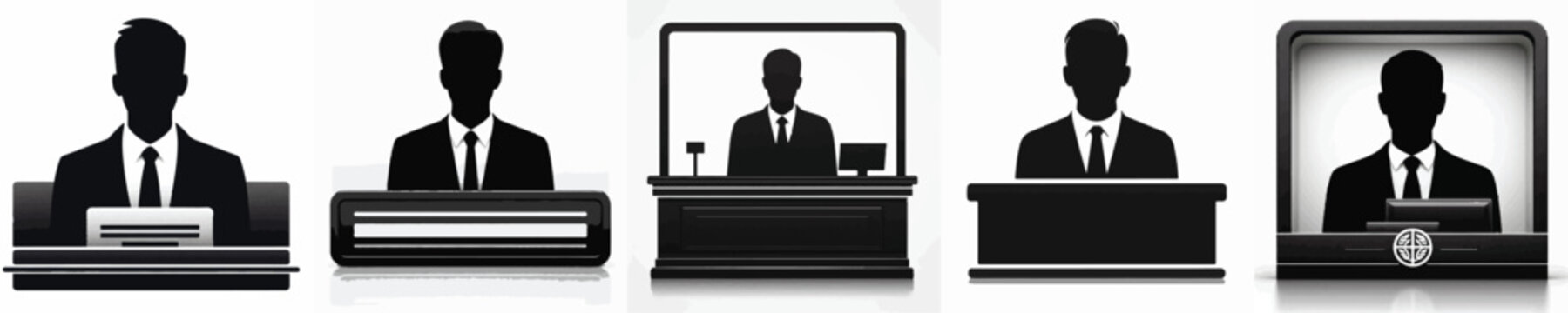 Vector silhouette of teller bank