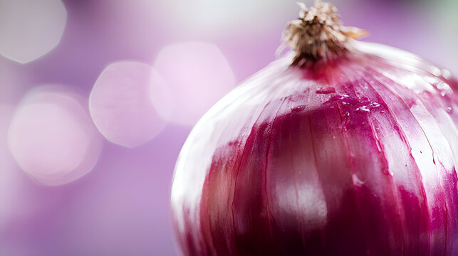 red onion on a red background