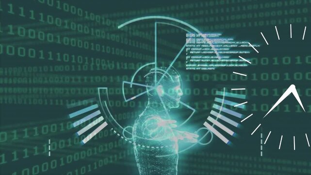 Animation of envelope over binary coding on blue background