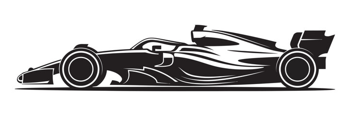 Naklejka premium Formula 1 racing car vector, dynamic speed motion blur effect, high-speed racing illustration, automotive sport design, fast car graphic