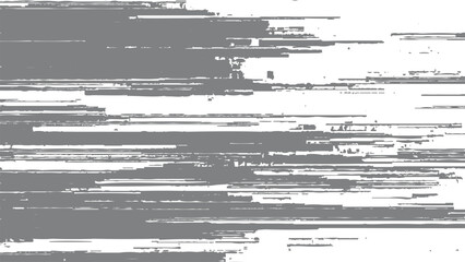Glitchy digital distortion effect with grey and white horizontal lines and pixels