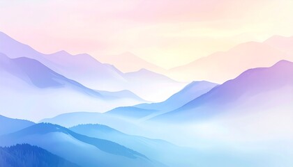 Fototapeta premium Soft gradient abstract background of calming mountains at sunset