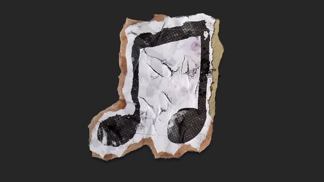 A drag and drop symbol with alpha in a grunge torn creased up paper and card style that folds out in to place with worn aged effects and paper tears.
