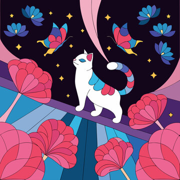 whimsical-cat-chasing-butterflies--vector-illustra