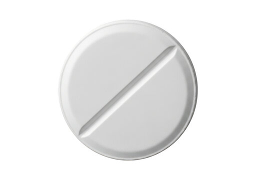 A white tablet with a line through the middle