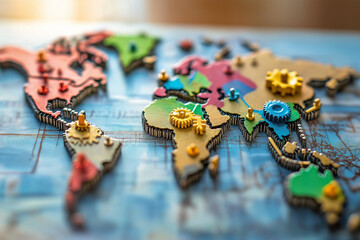 Fototapeta premium Intricate global value chains connecting manufacture