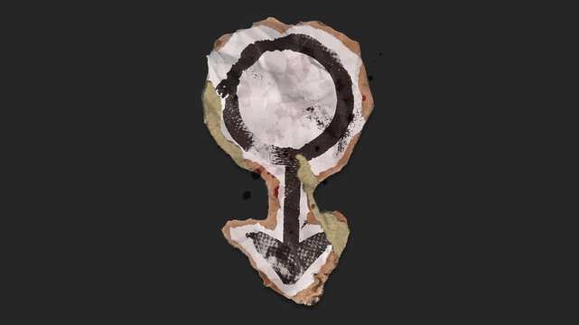 A drag and drop symbol with alpha in a grunge torn creased up paper and card style that folds out in to place with worn aged effects and paper tears.
