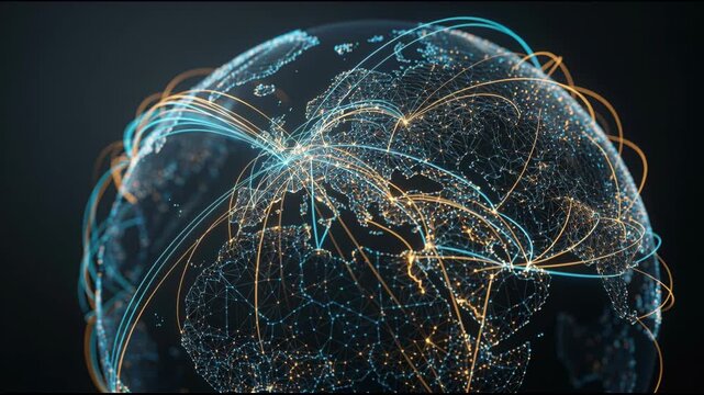 Digital globe network connection data communication technology earth digital network connection data communication technology earth