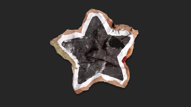 A drag and drop symbol with alpha in a grunge torn creased up paper and card style that folds out in to place with worn aged effects and paper tears.
