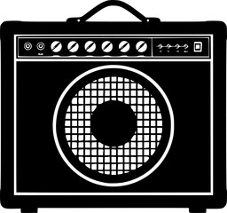 Guitar Amp Silhouette Vector Illustration 
